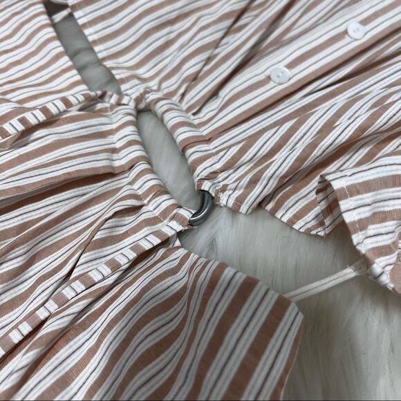 Jonathan Simkhai Janet Striped Open Back Cut-out Maxi Shirtdress Size 10 NWT - Picture 13 of 16